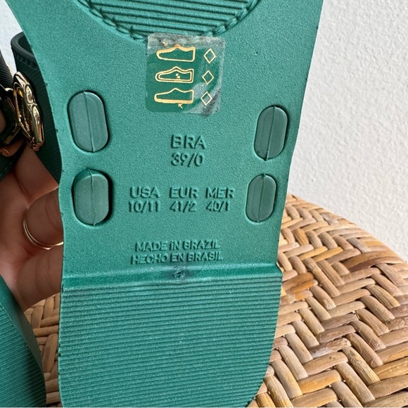Larroude Women’s Milan Grommet Thong Sandals Size 10/11 in Green - Picture 6 of 13